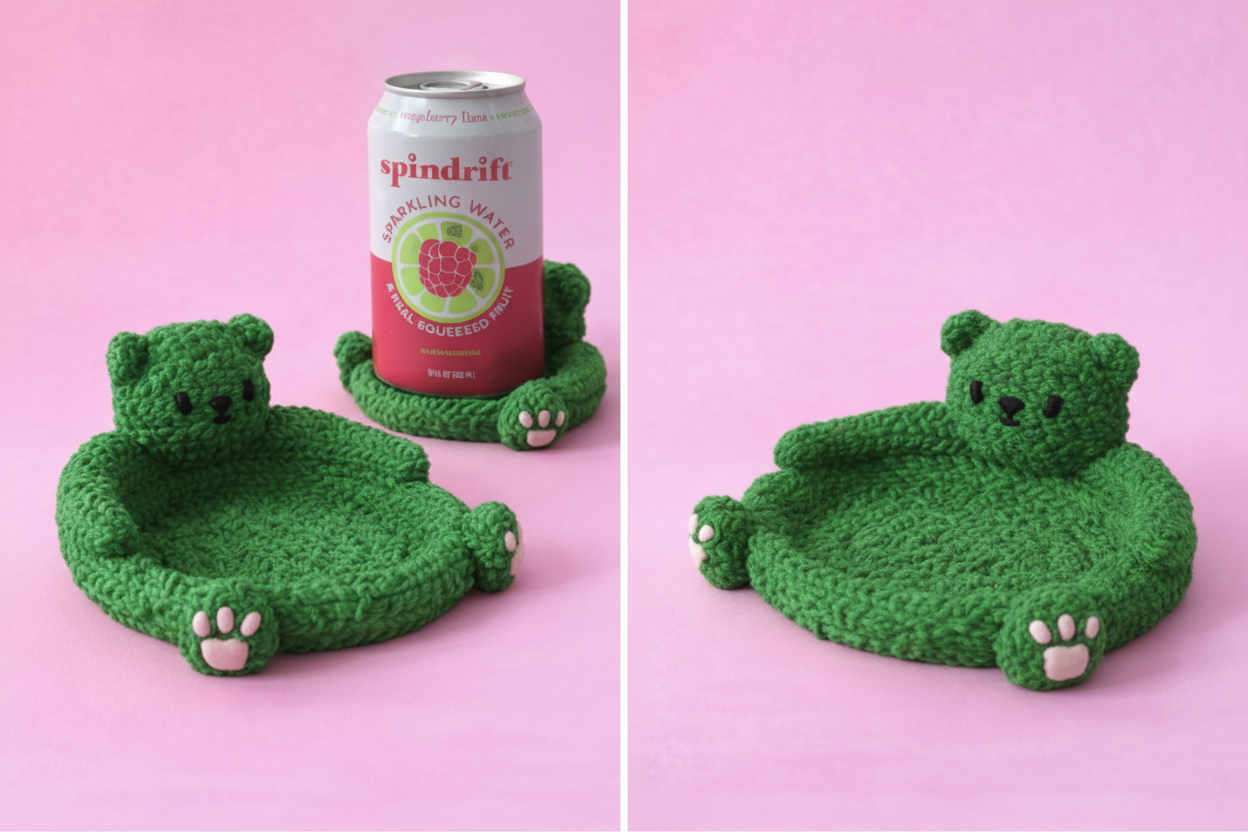 Knitted Bear Look Coaster