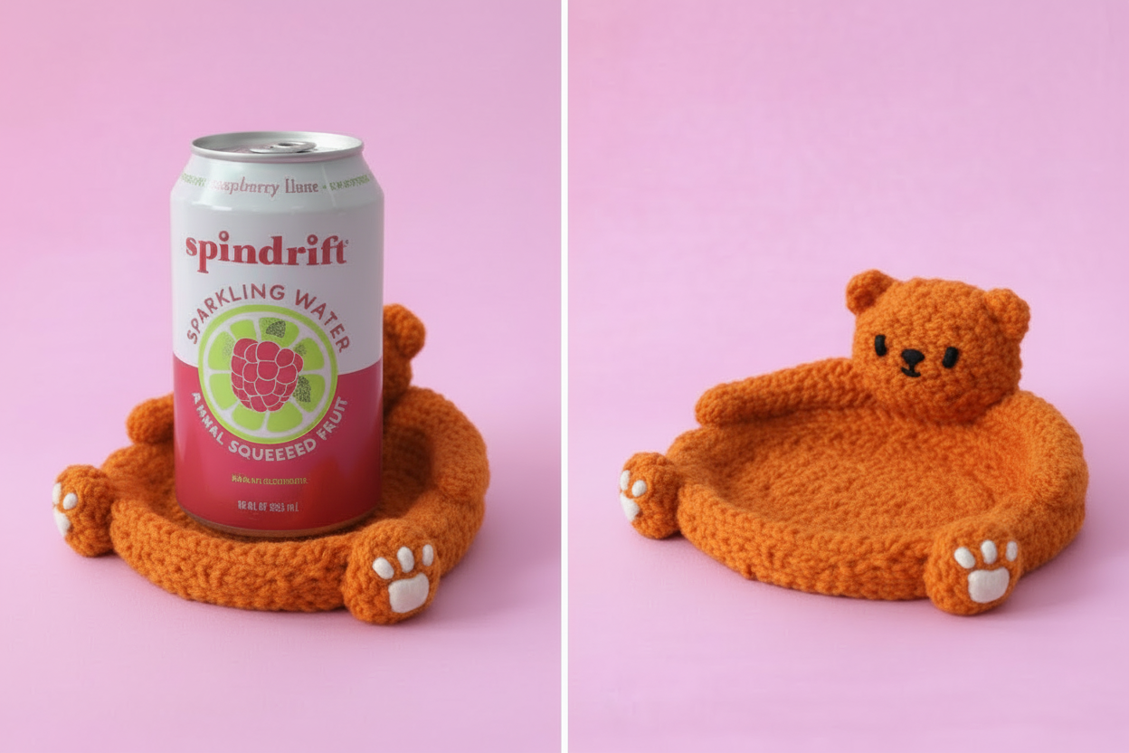 Knitted Bear Look Coaster