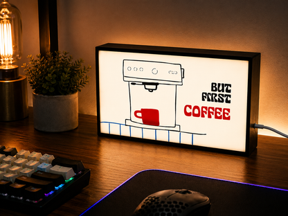 But First Coffee LED Light Box