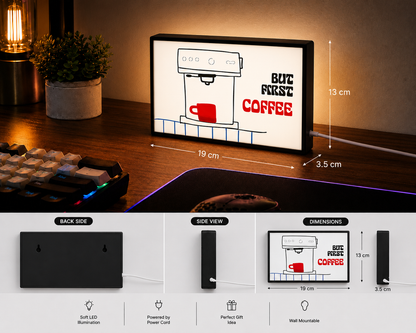 But First Coffee LED Light Box