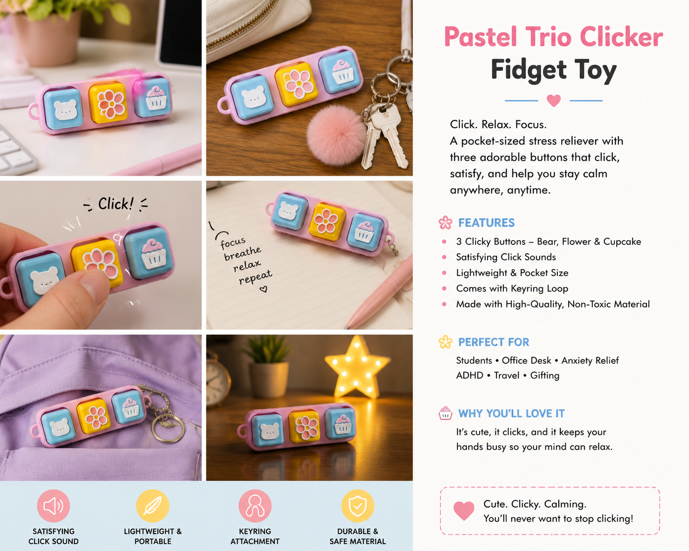Pastel Trio Clicker